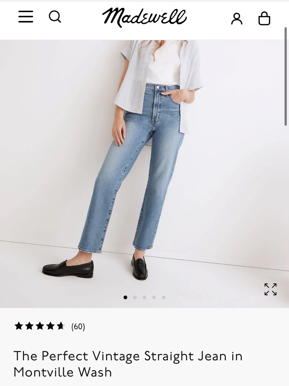 Madewell Straight-Leg Jeans in Light Blue Wash